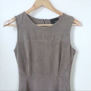 Anthropologie Moscow Greylin Laser Cut Suede Dress